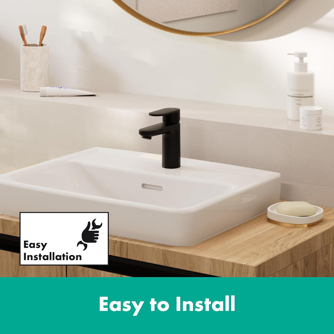 hansgrohe Waschtischarmatur Vernis Shape, Wasserhahn Bad mit Auslauf Höhe 190 mm, Badarmatur wassers