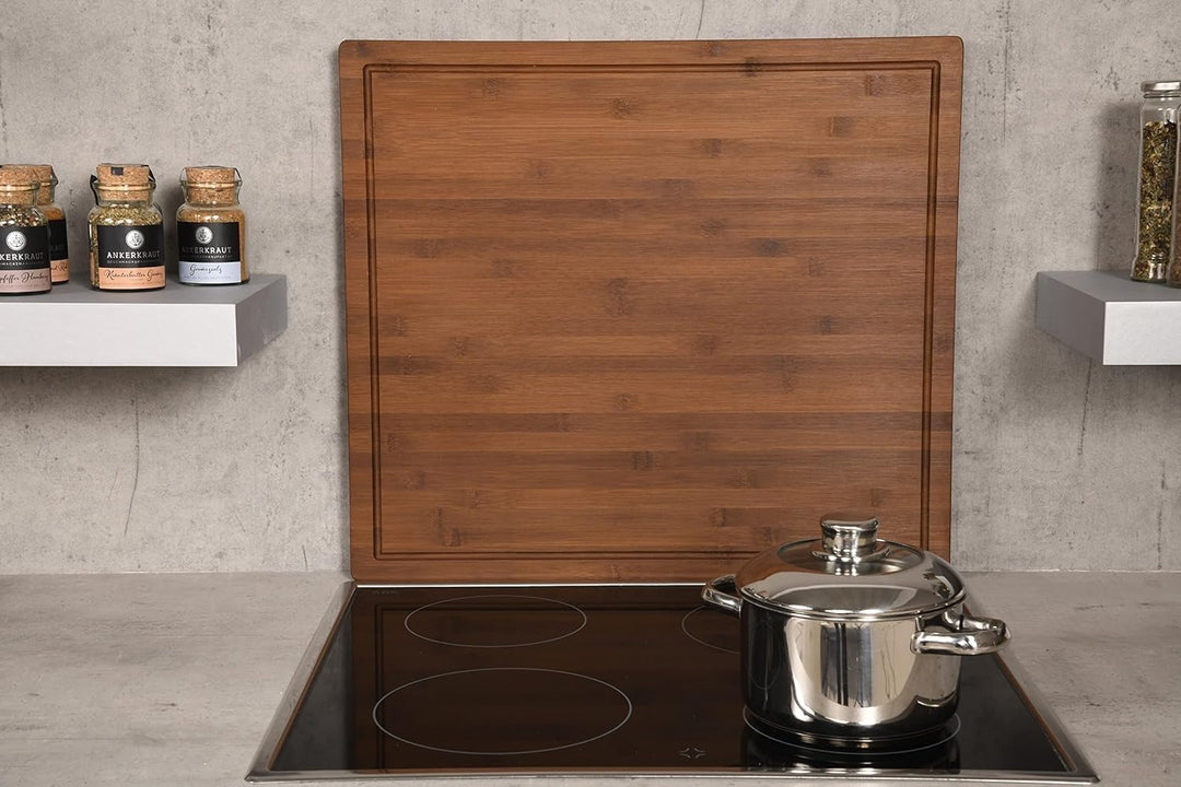 Kesper | XXL Herdabdeckplatte 56 x 50 x 4 cm | Farbe: Dunkelbraun | Material: FSC Bambus | ideal auc