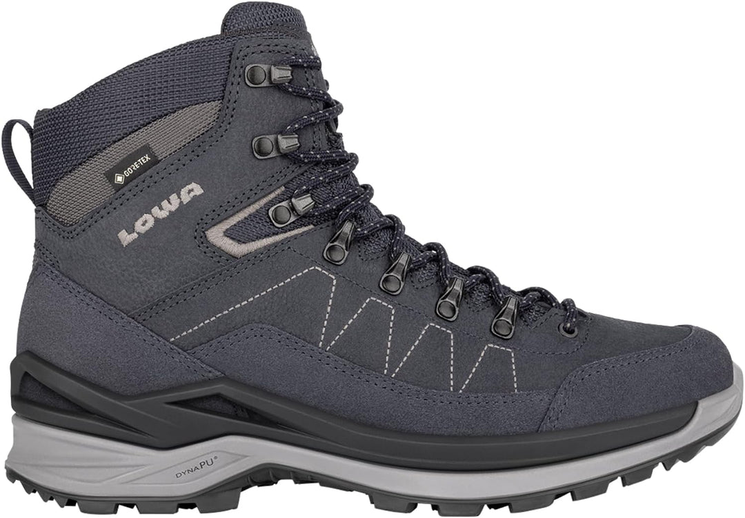 LOWA Herren Wanderstiefel Toro Pro GTX Mid Dunkelblau Braun 45 EU, Dunkelblau Braun 45 EU