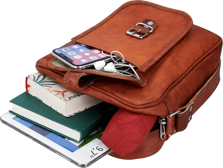 Gusti Umhängetasche Leder - Frank Handtasche Ledertasche Vintage Braun Leder Damen