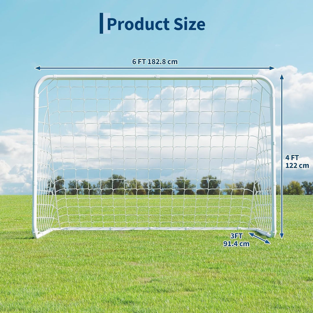 Fussballtore für Garten Kinder, 2er Set, Pop-up faltbar 182x121x124 cm, verstärkte Glasfaserstäben m