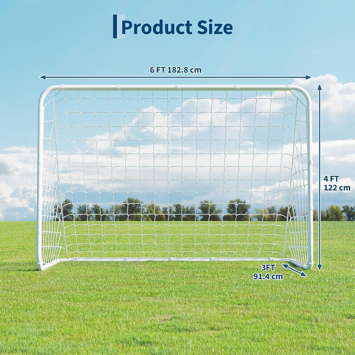Fussballtore für Garten Kinder, 2er Set, Pop-up faltbar 182x121x124 cm, verstärkte Glasfaserstäben m