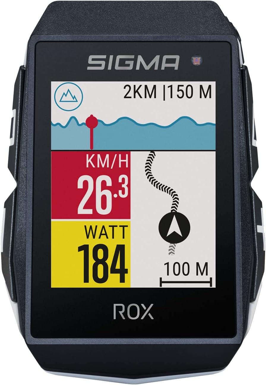 SIGMA SPORT ROX 11.1 EVO Black Sensor Set | Fahrradcomputer kabellos GPS & Navigation inkl. Geschwin
