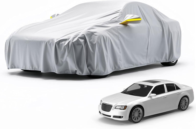 autogadget® 1x Autoschutzhülle Auto Abdeckung Autozubehör - Car Cover - Autoplane Silber Hülle Plane