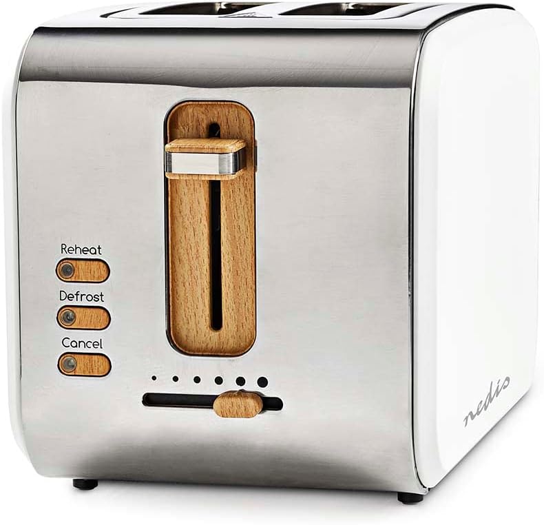 Nedis Toaster - Soft-Touch - 6 Verschiedenen Stufen - Auftau- und Aufwärmfunktion - Krümelschublade