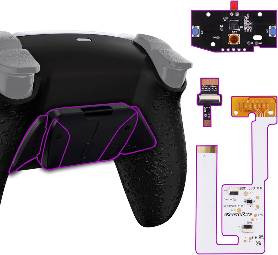 eXtremeRate Programmierbar RISE4 Remap Kit für ps5 Controller BDM-030/040,Remap Board&Rückplate Gehä
