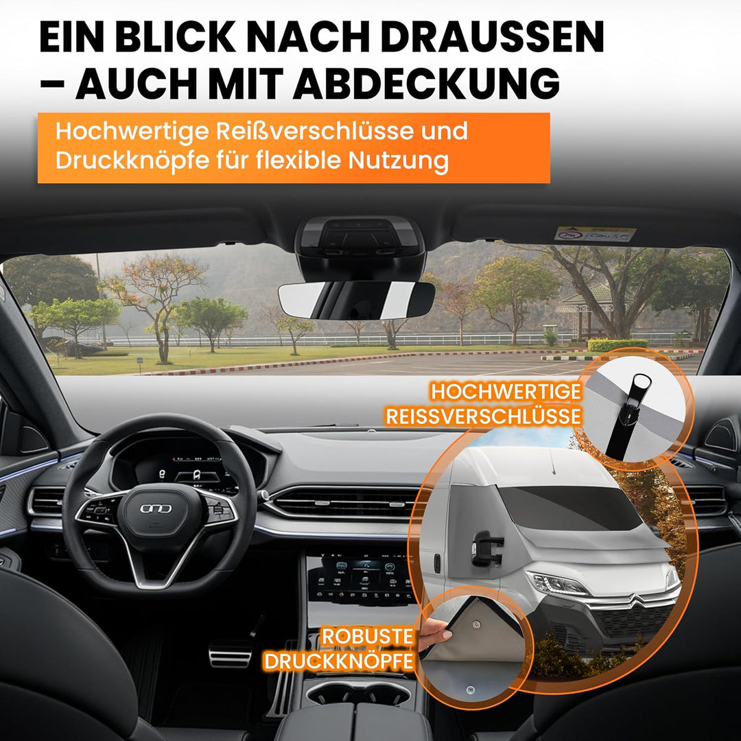 FIAT Ducato Frontscheibenabdeckung – hochwertige, wetterfeste Thermomatte aussen mit effektivem Sonn