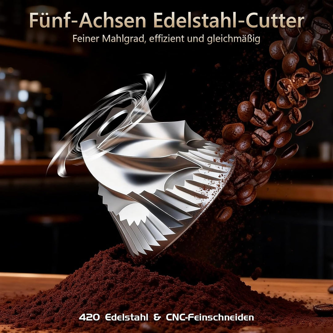 Manuelle Kaffeemühle, Handkaffeemühle mit 30 Einstellbaren Stufen, Kaffeemühle Manuell mit Edelstahl