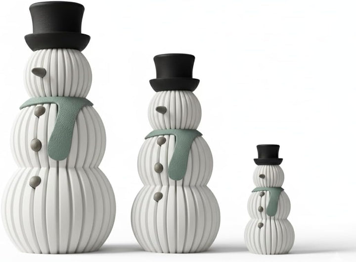 Schneemann Deko Figuren 3er Set - Moderne Weihnachtsdeko & Winterdeko für Ihr Zuhause | Stilvolle De