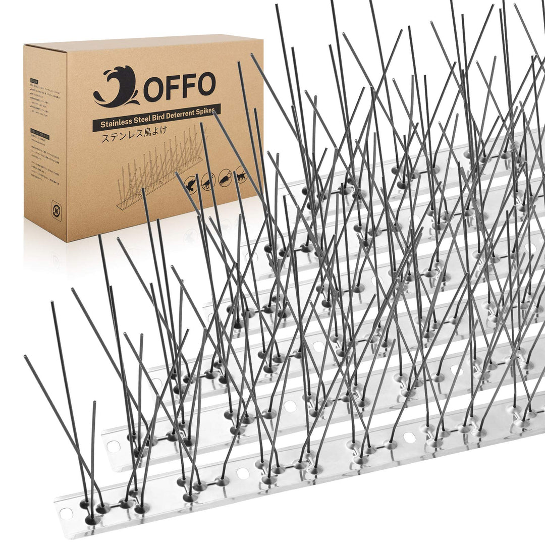 OFFO Vogelabwehr Spikes vormontiert für Dach und Fenster, langlebige Taubenabwehr Spikes für Krähen,