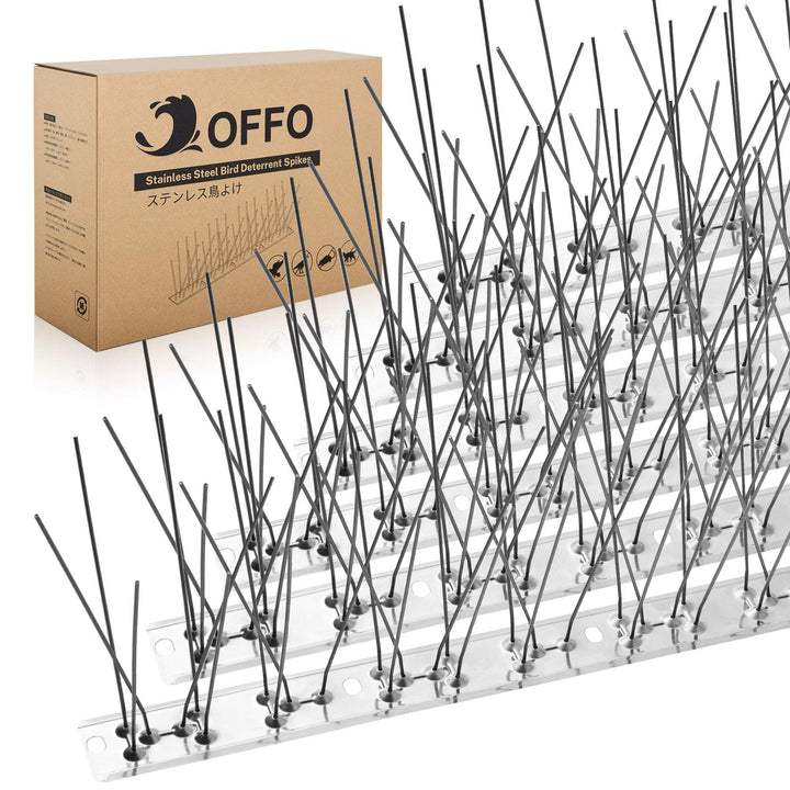OFFO Vogelabwehr Spikes vormontiert für Dach und Fenster, langlebige Taubenabwehr Spikes für Krähen,