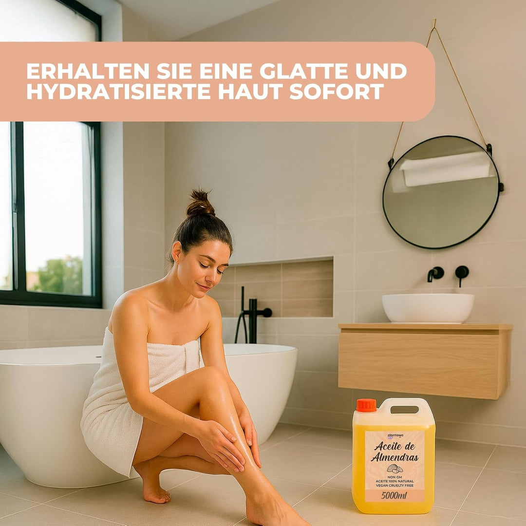 PLANTAWA Süsses Mandelöl 5L | Mandel-Körperöl | Feuchtigkeitsspendend für Haut und Haar | 100% Natür