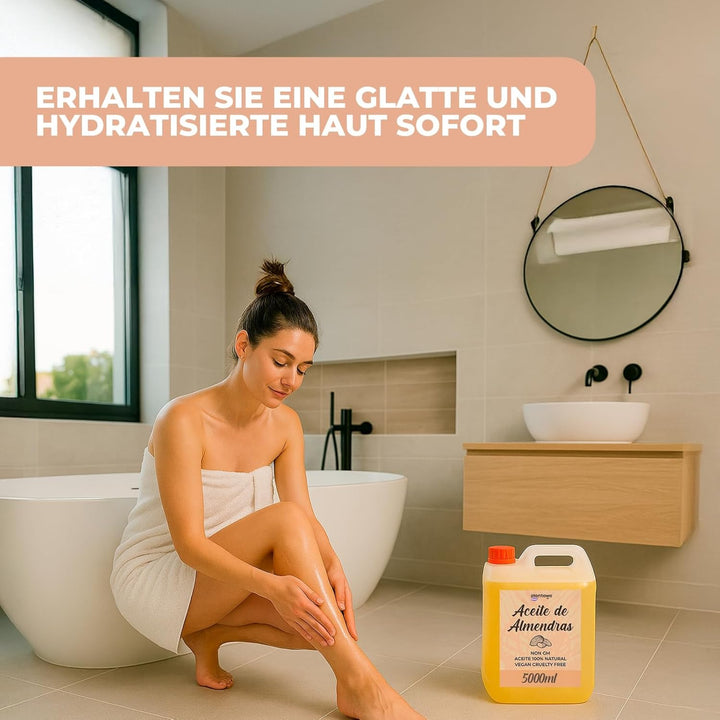 PLANTAWA Süsses Mandelöl 5L | Mandel-Körperöl | Feuchtigkeitsspendend für Haut und Haar | 100% Natür