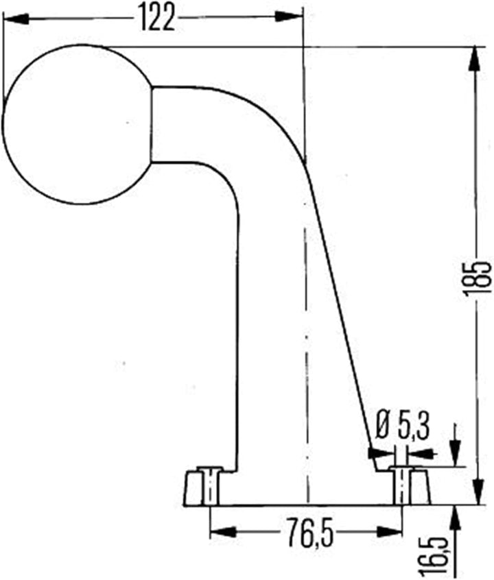 HELLA - Umrissleuchte - Halogen - 24V - Anbau - Lichtscheibenfarbe: milchweiss/rot/weiss - rechts/se