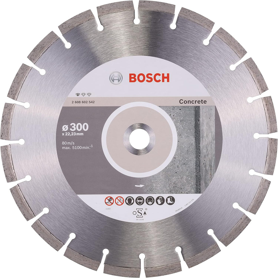 Bosch Professional 1x Diamanttrennscheibe Standard for Concrete (für Beton, Porenbeton, Ø 300 x 22,2