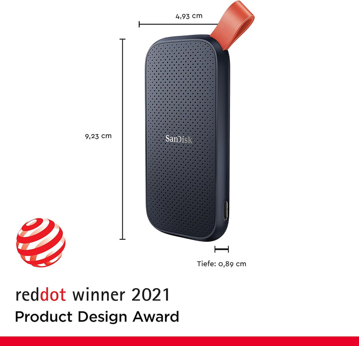 SanDisk Portable SSD 2 TB (externe Festplatte mit SSD Technologie 2,5 Zoll, 520 MB/s Übertragungsrat