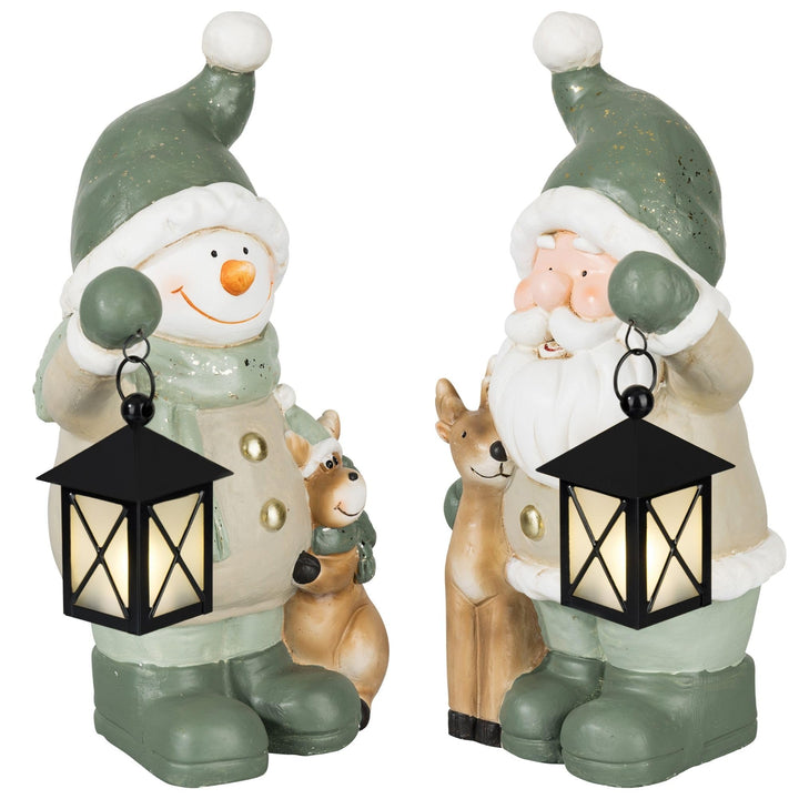 Weihnachtsdeko Figuren Gross 42cm Weihnachtsfiguren Beleuchtet Innen LED Figuren Weihnachten mit Tim