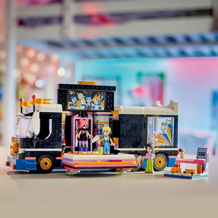 LEGO Friends Popstar-Tourbus, Musik-Set mit LKW-Spielzeug und 4 Figuren, fördert die sozial-emotiona