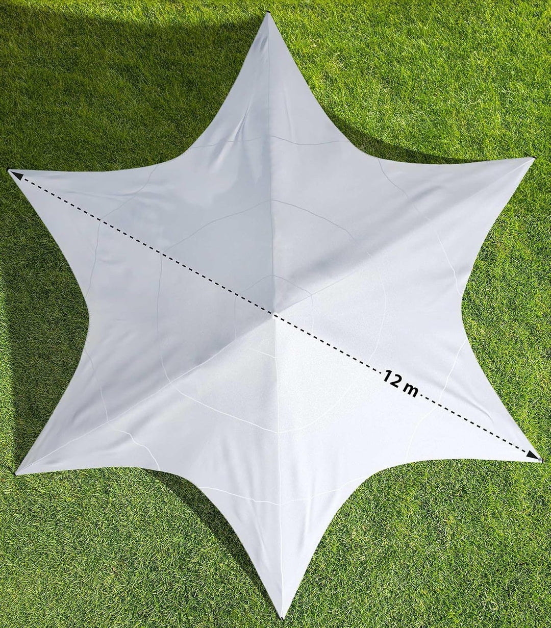 CLP Sternzelt 12M | XL-Sternzelt Für Den Garten I Event-Zelt Mit 12 Meter Durchmesser, Farbe:weiss,