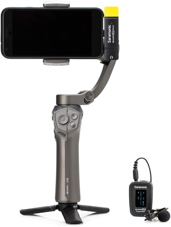 Saramonic Blink500 Pro B5 Mini Dual-Channel Stereo Funkmikrofon mit Ladetasche, 3,5 mm Kopfhörerausg