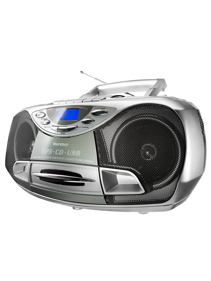 Karcher RR 510(N) - tragbares CD Radio (CD Player mit Kassette, FM Radio, Boombox, kleiner Kinder CD