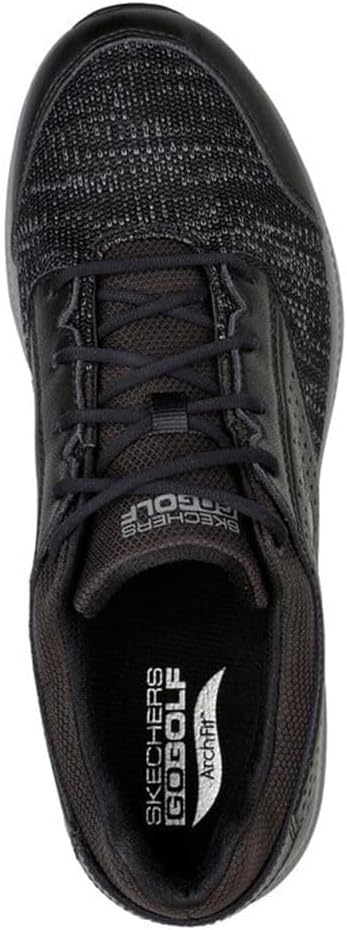 Skechers Herren Max Fairway 3 Arch Fit Spikeless Golfschuh Sneaker 46 EU Schwarzes Synthetik Textil
