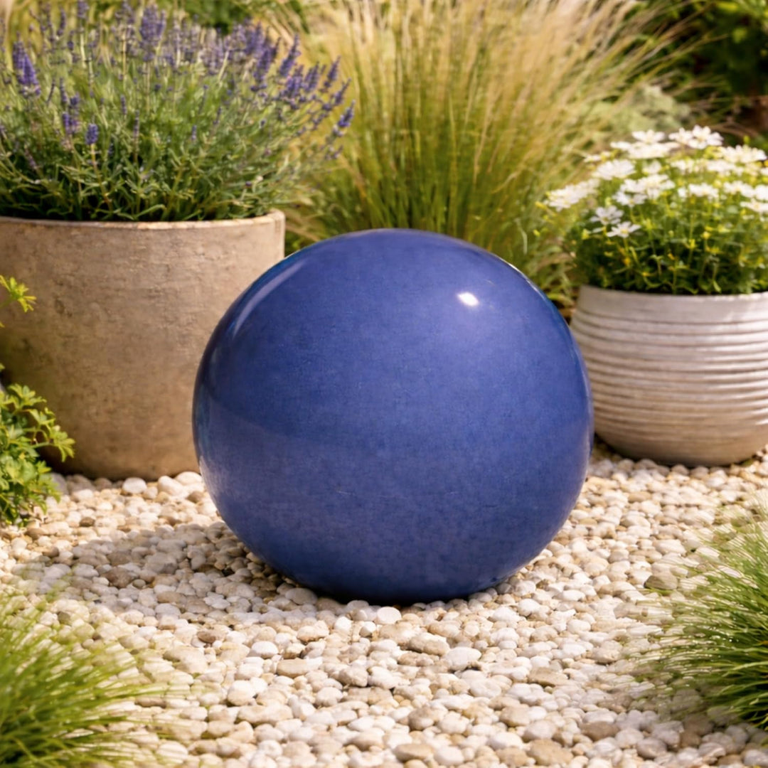 Keramik Kugel 30 cm Gartenkugel Dekokugel Gartenfigur Dekoration aus frostfester, witterungsbeständi