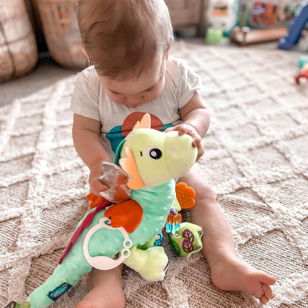 Playgro Sensory Friend Drache - Babyspielzeug - Motorik - Babysensorik - Babyrassel - Babymotorik -