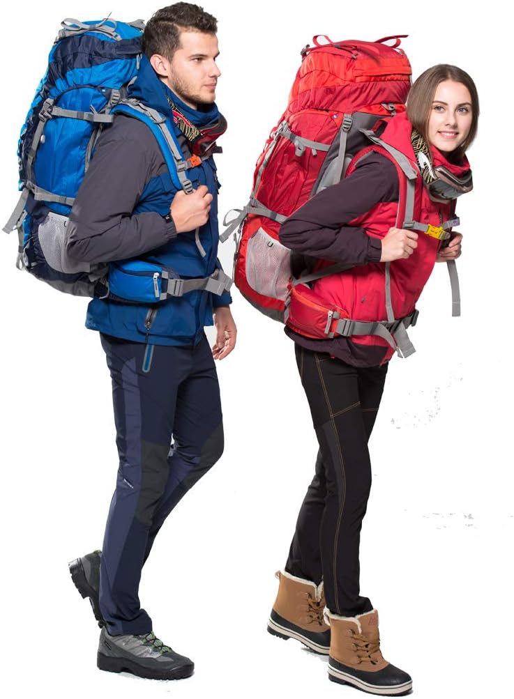MOUNTAINTOP Trekkingrucksack 80L Wanderrucksack Herren Damen Reiserucksack Grosser Rucksack mit Rege