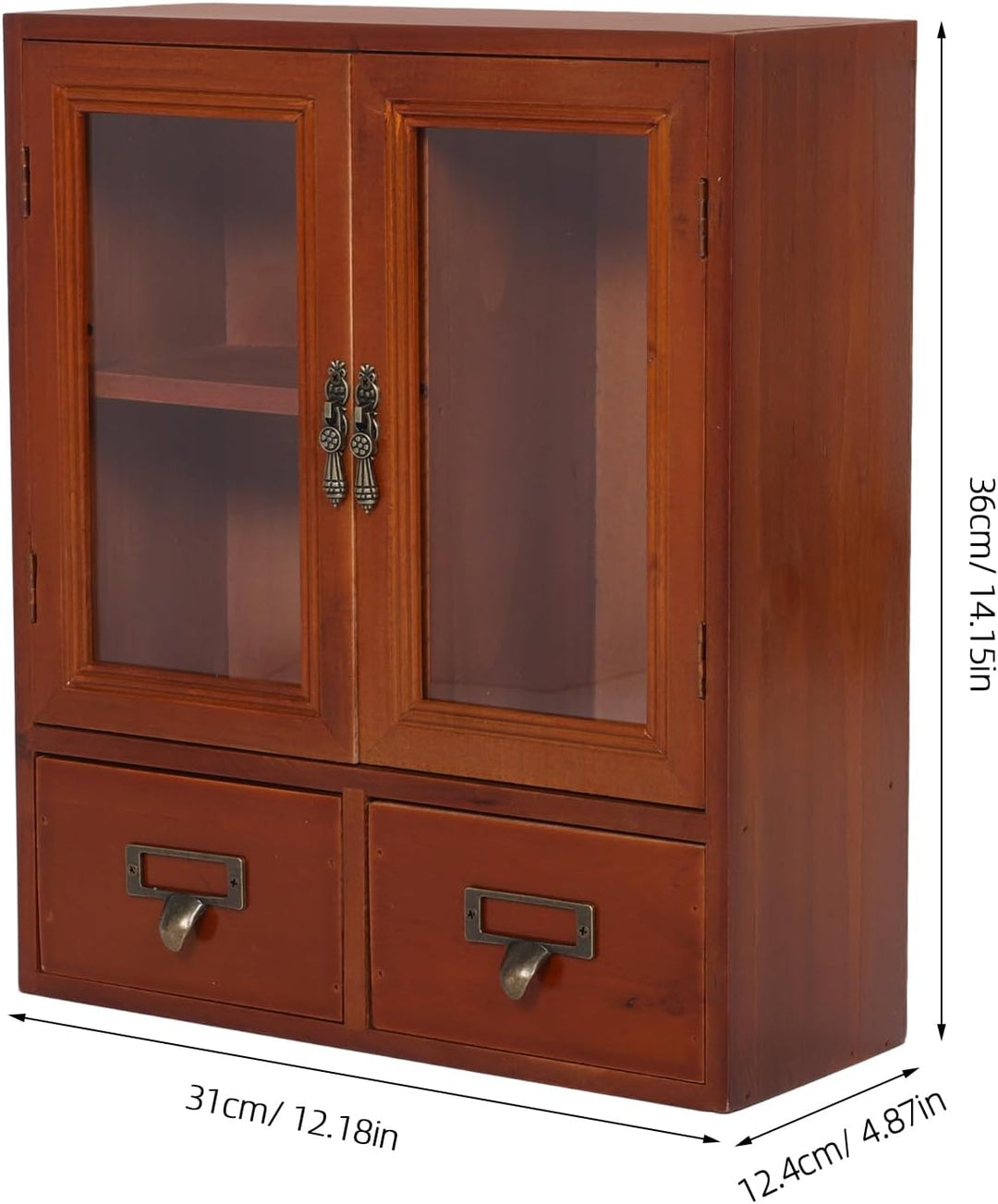 LIFKOME Vintage Holz Wandschrank Mit Doppeltüren Mini Aufbewahrungsschrank Für Küche Und Badezimmer