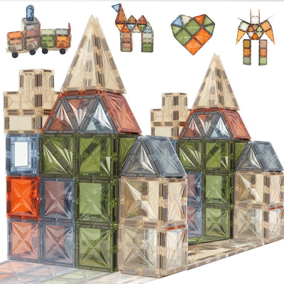 Hawthyhome Magnetische Bausteine 100 Teile, Magnetbausteine Magnetspielzeug Magnet Spielzeug Kinder,