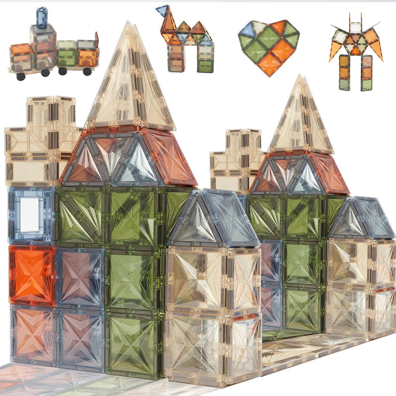 Hawthyhome Magnetische Bausteine 100 Teile, Magnetbausteine Magnetspielzeug Magnet Spielzeug Kinder,