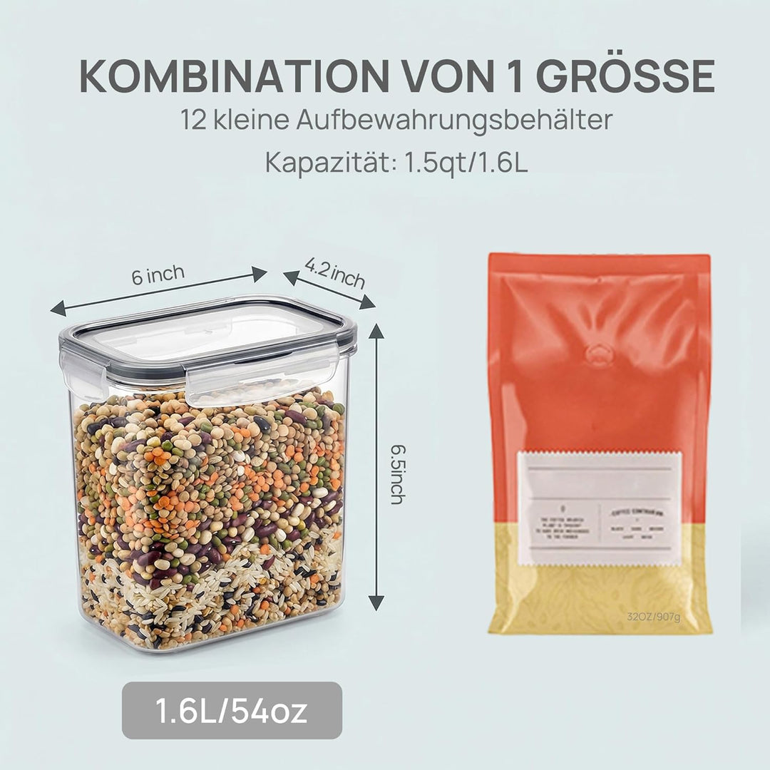 Vtopmart 1.6L Vorratsdosen Set, Müsli Schüttdose & Frischhaltedosen, BPA frei Kunststoff Vorratsdose