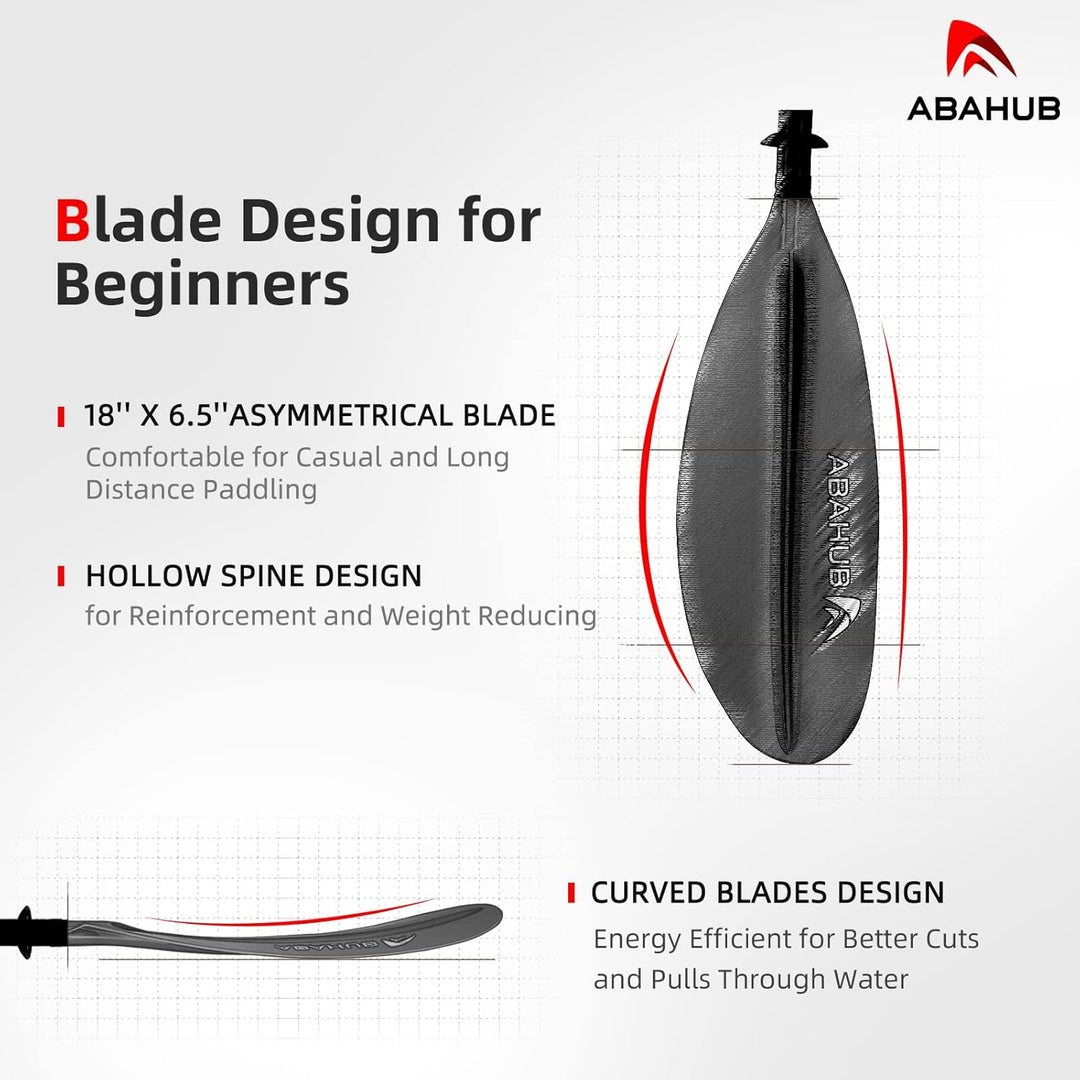 Abahub 218/230/241cm Kajak Paddel Aluminium Doppelpaddel mit Paddelleine für Kajakfahren Ruderboot K