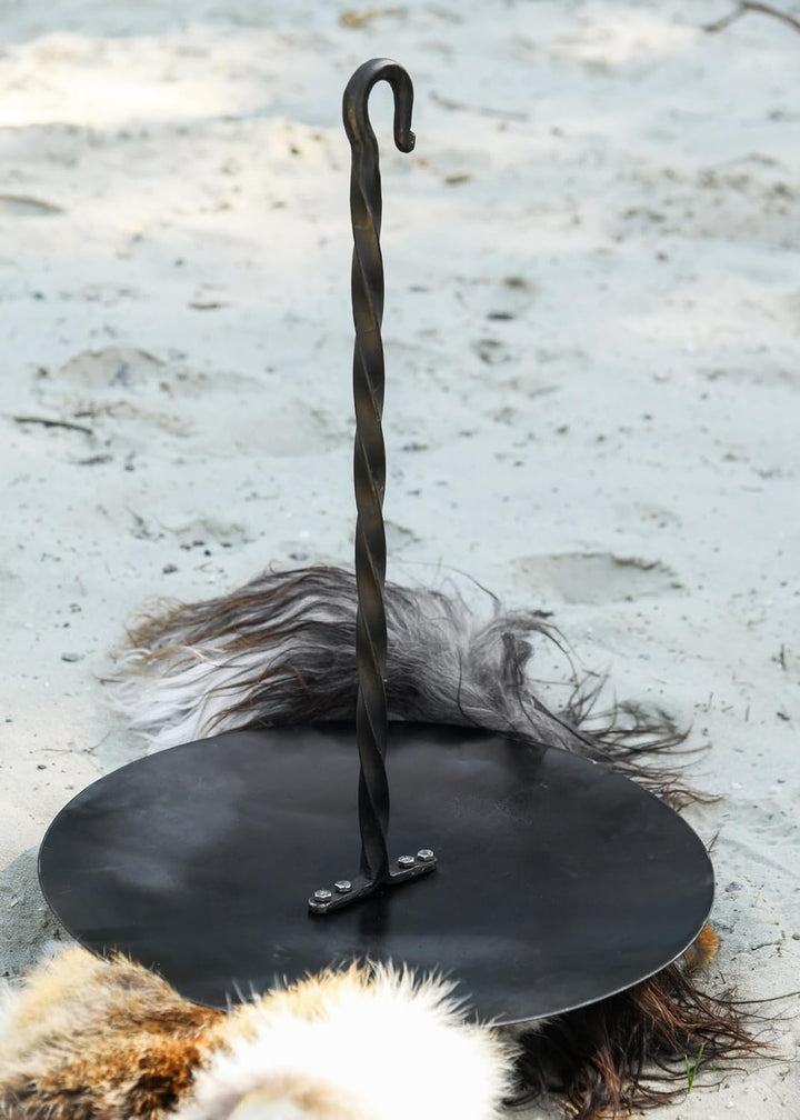 Battle-Merchant Hänge-Pfanne für Dreibein aus Stahl - Bratpfanne - Grill - Schwenkgrill