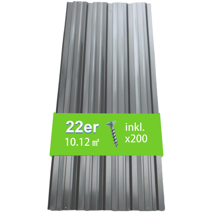 Thanaddo 22er Set Profilblech Trapezblech mit Schraube Blech Metall Dachblech Dach Platten Stahlblec