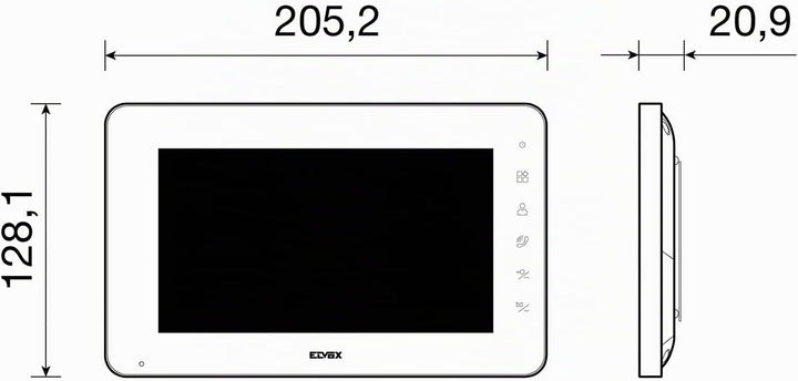 VIMAR K40931 Videosprechenalagen-Set enthält Freisprech-Videohaustelefon LCD 7in, 2-Taste Klingeltab