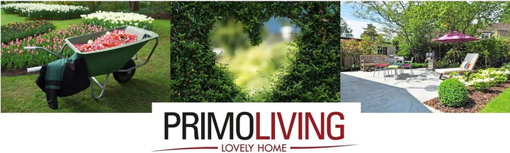 PrimoLiving Metall XL Blumentreppe 3-teilig creme - Klappbare 3-stufige Blumenbank Metall-Bank Blume