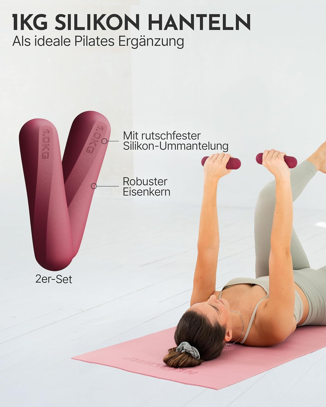 NEOLYMP Pilates Set für Zuhause – Pilates Ball, Pilates Ring & Gewichte – Komplettes Pilates Zubehör