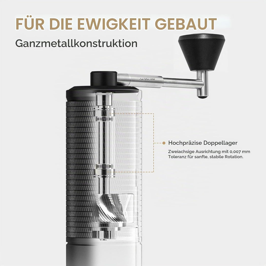 Timemore C5 ESP PRO Handkaffeemühle - 50 verstellbare Stufen, 42mm Edelstahl-Mahlwerk, Handkaffeemüh