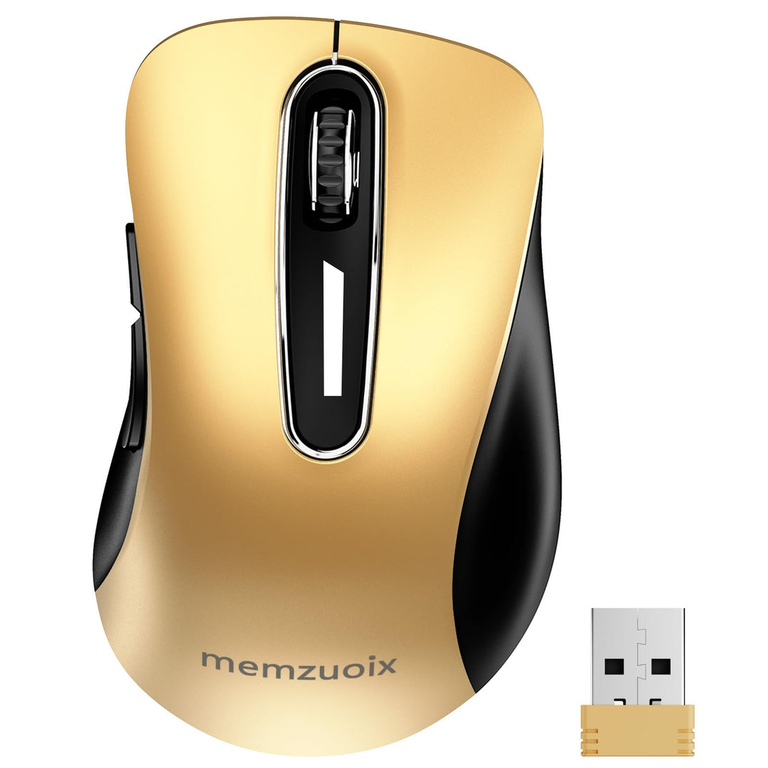 memzuoix Kabellose Maus 2.4GHz, Tragbare Optische Wireless Maus 1400 DPI mit Mini-USB-Empfänger, 5 T
