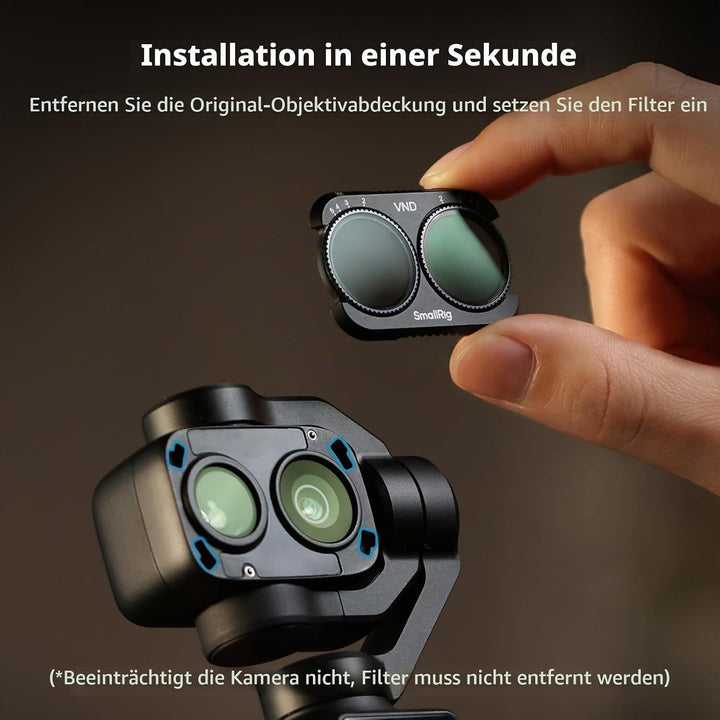 SMALLRIG Filterset für DJI Osmo Pocket 4P, Variabler ND2-32- und CPL-Filter für DJI Osmo Pocket 4P,