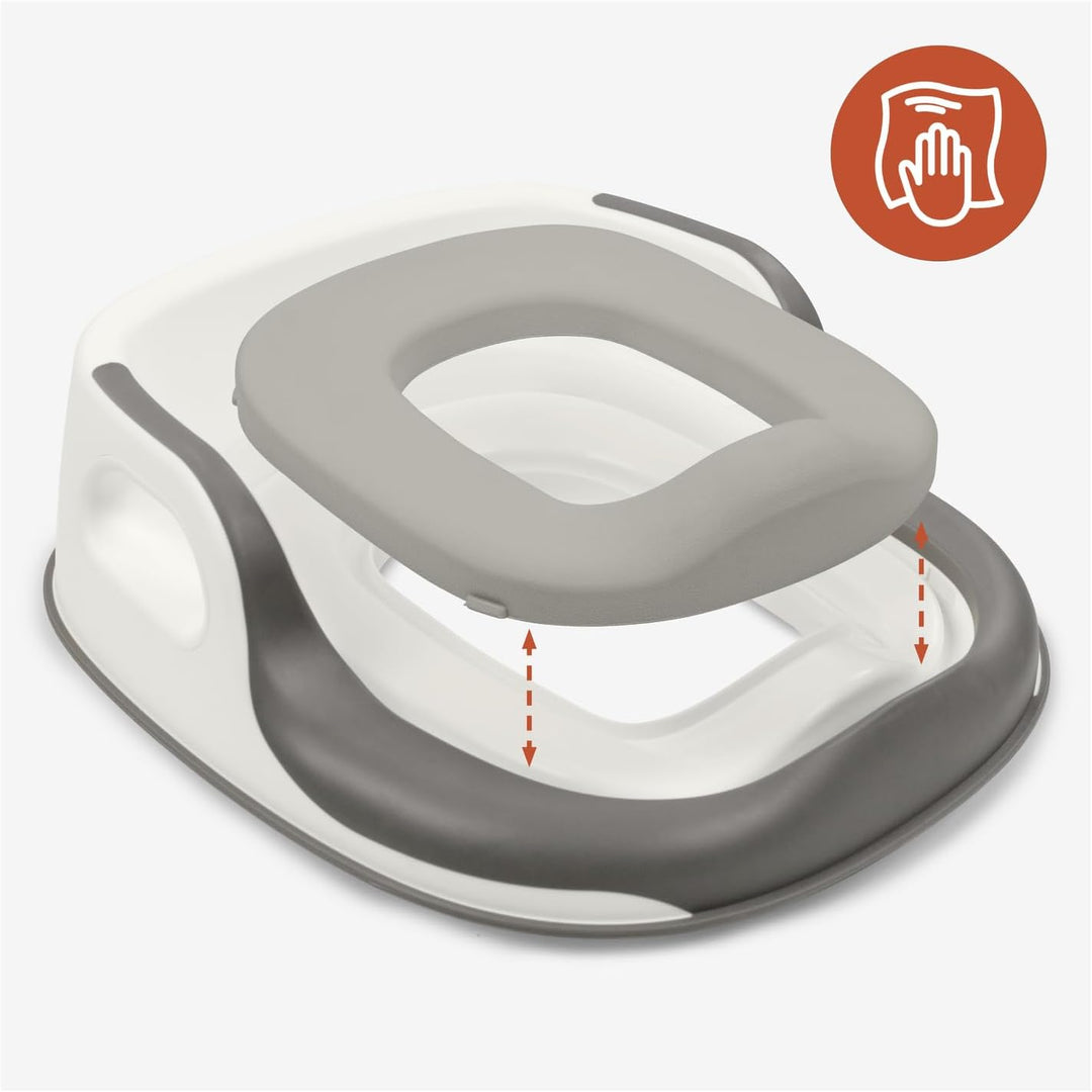 hauck Toilet Baby Seat, Grau - Universeller Toilettensitz für Kinder ab 18 Monaten, Einfache Befesti
