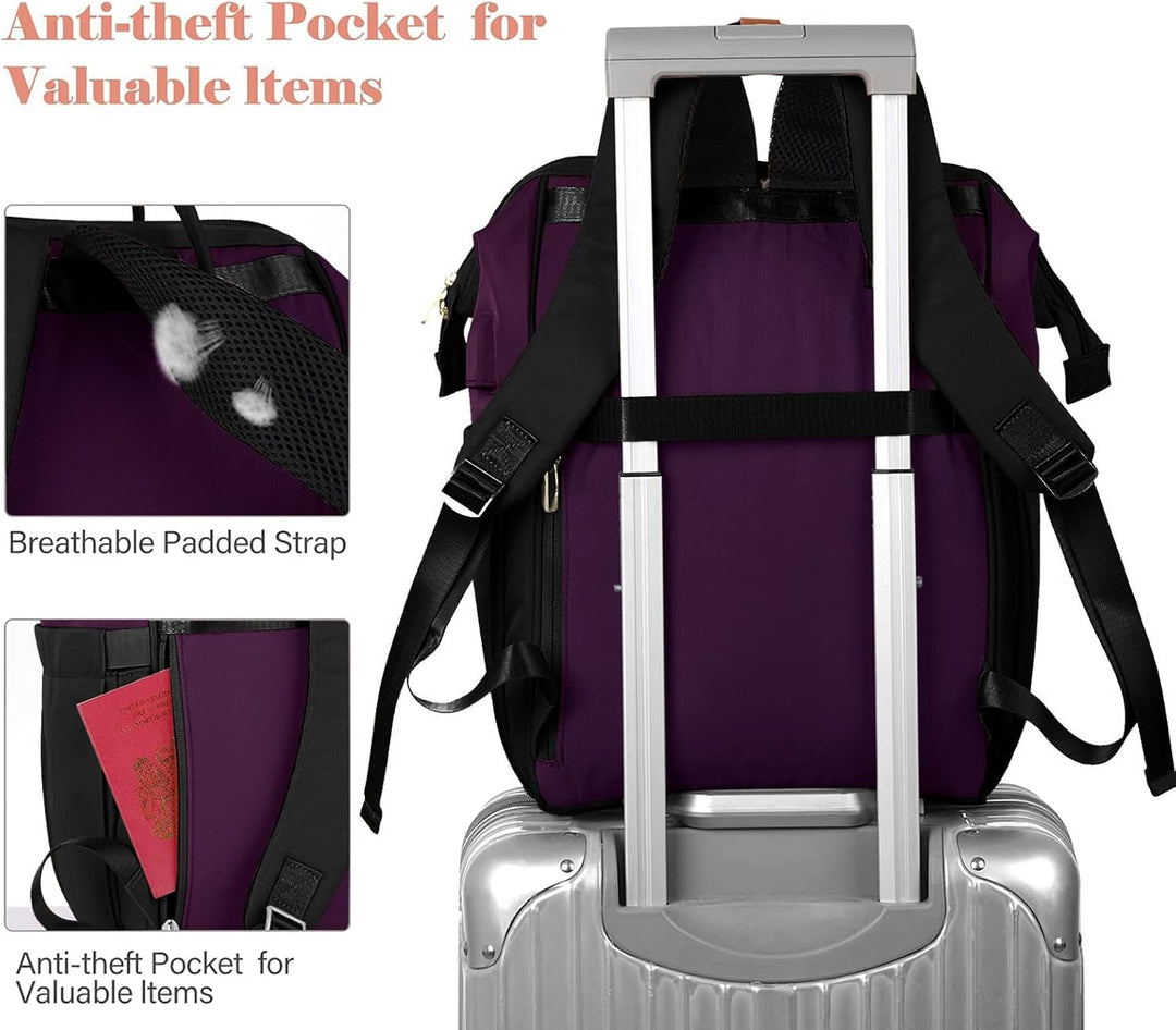 Rucksack Damen, Schulrucksack mit Laptopfach für 15.6 Zoll Laptops, Business Rucksack für Arbeit, Le