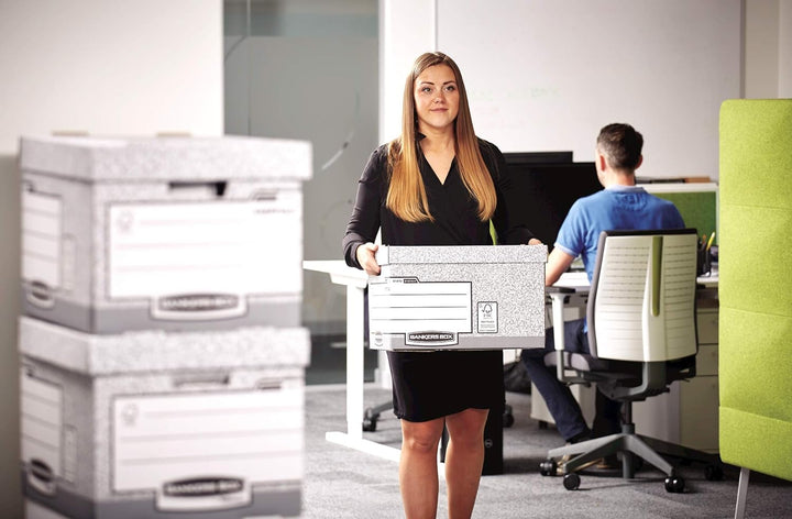 Bankers Box Archivbox mit FastFold System, gross, FSC, 10er-Packung, grau Grau Grosse, Grau Grosse