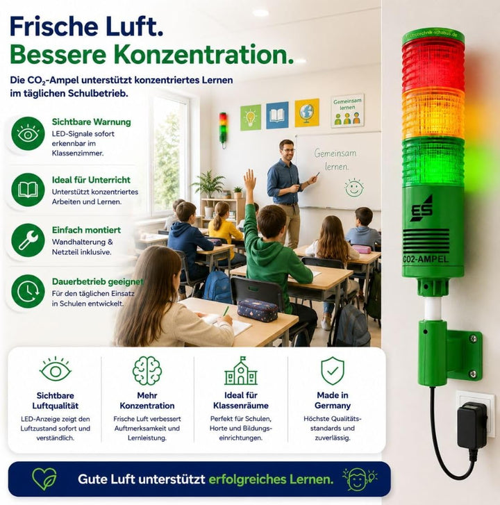 Schabus 400250 Luftguetesensor mit internem Sensor netzbetrieben detektiert Kohlendioxid, (Ø x H) 55