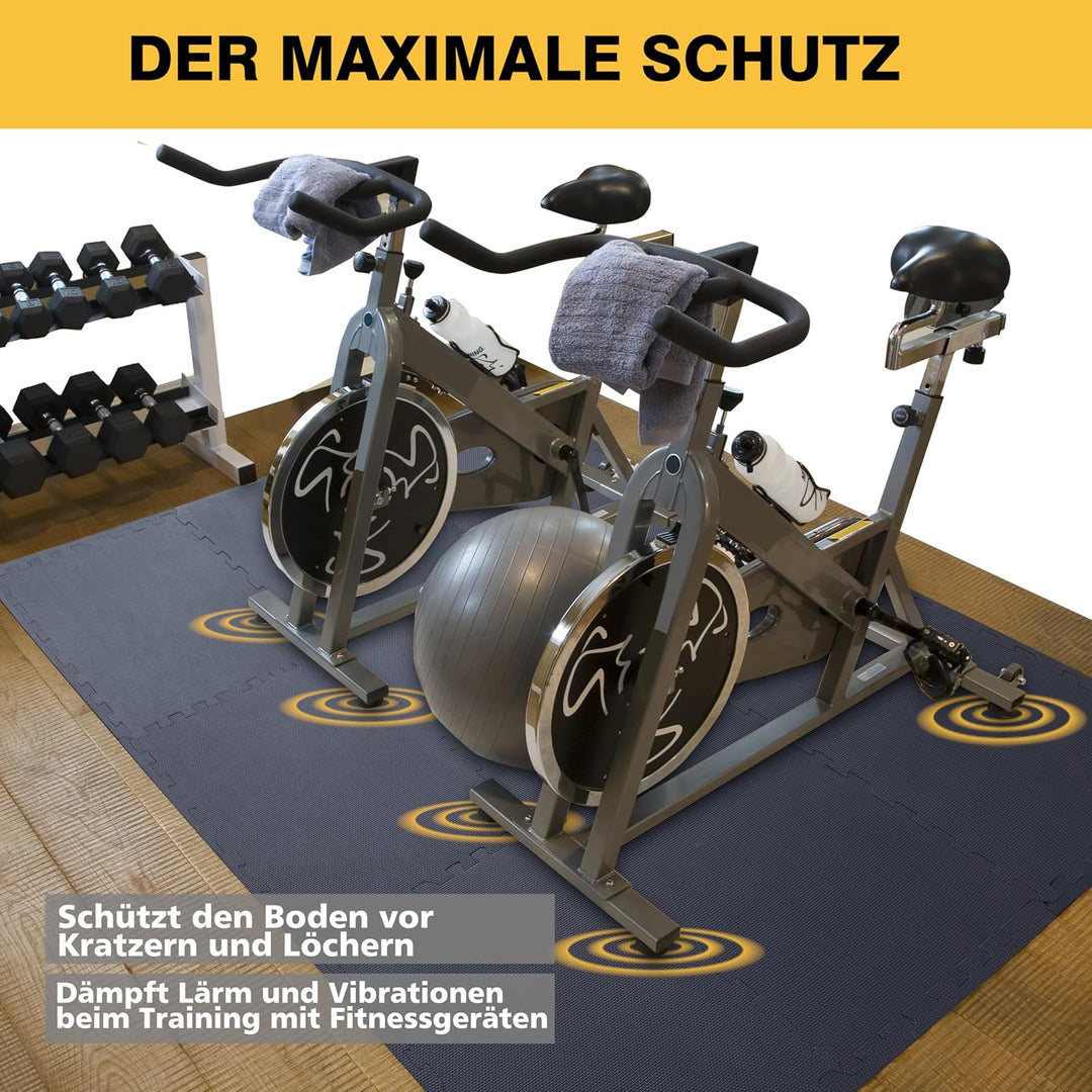 BodenMax Bodenschutzmatte Puzzle RUTSCHFEST OBEN + UNTEN [+100% mehr Schutz] | Sportmatten Unterlegm
