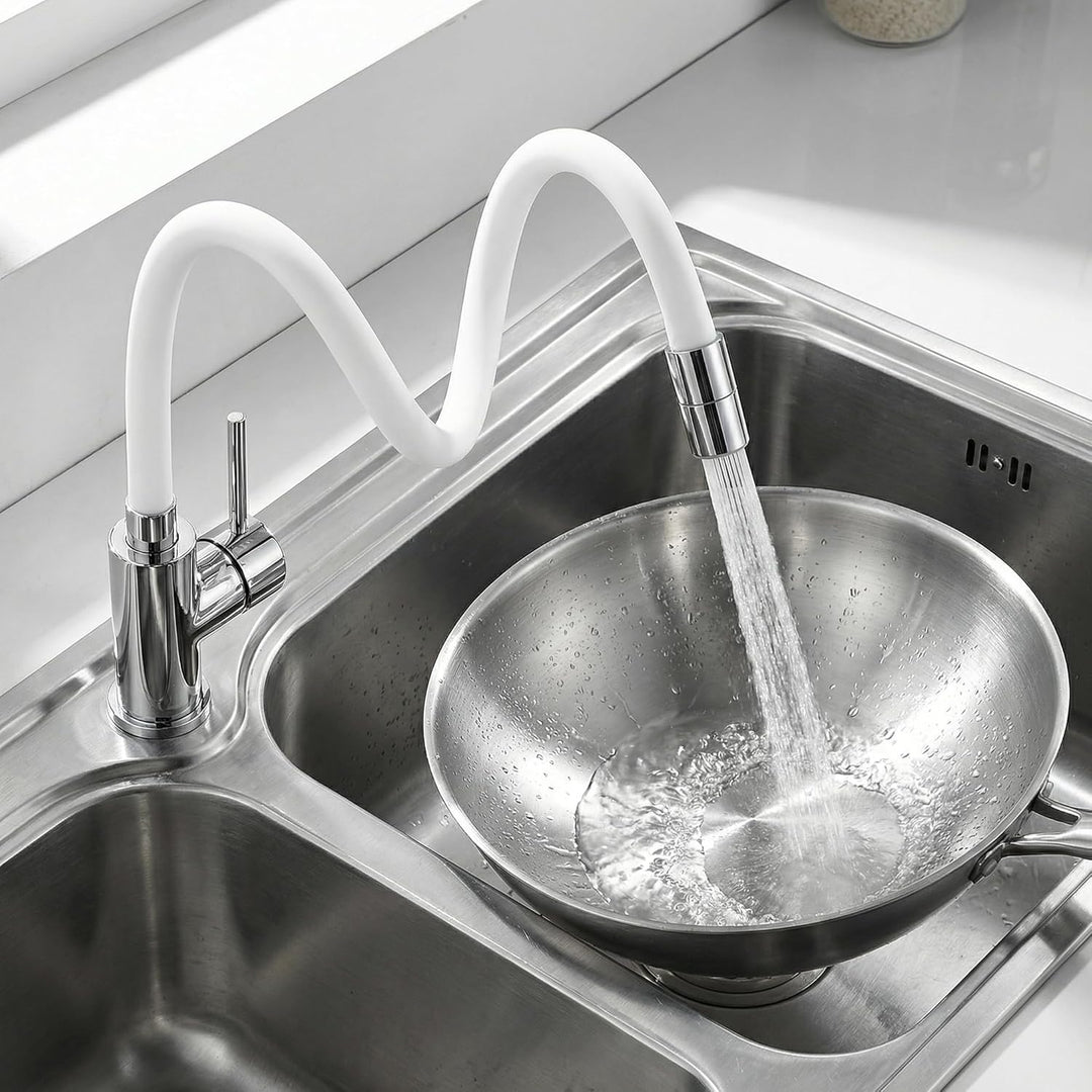 Wasserhahn Küche/Bad Flexibel, Hochdruck Armatur Küche mit 2 Strahlarten, Küchenarmatur Edelstahl We