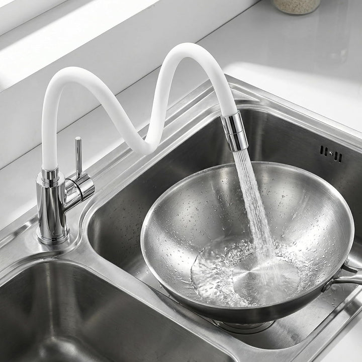 Wasserhahn Küche/Bad Flexibel, Hochdruck Armatur Küche mit 2 Strahlarten, Küchenarmatur Edelstahl We