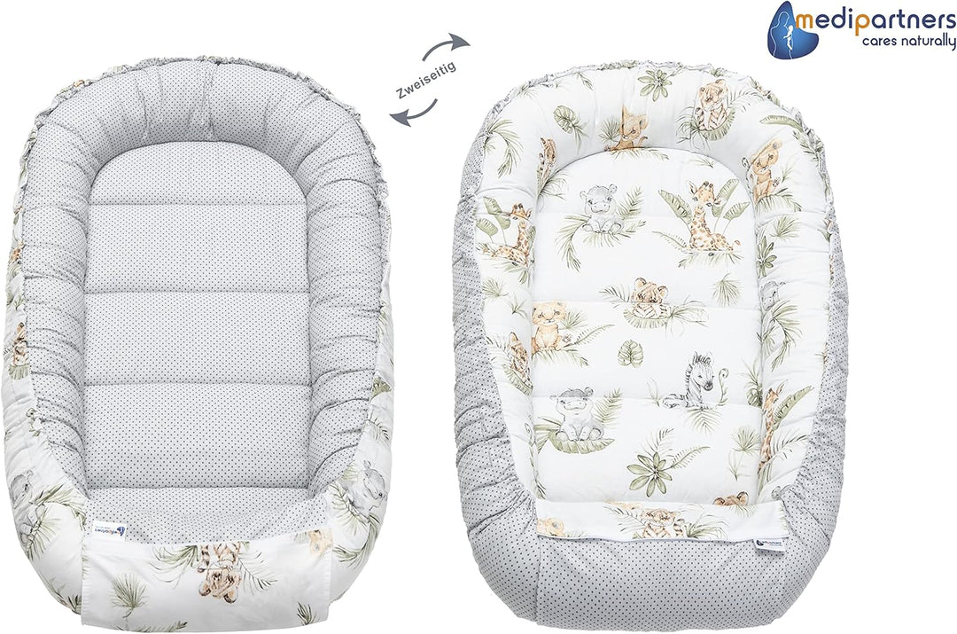 Medi Partners 5 teilig Babynestchen Set Babynest 100x60x15 herausnehmbarer Einsatz Bett Kuschelnest